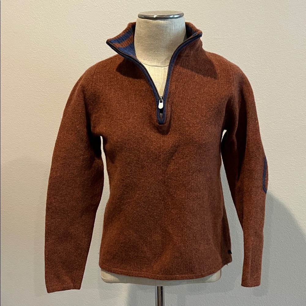 Women's Rust Zip-Up Sweater